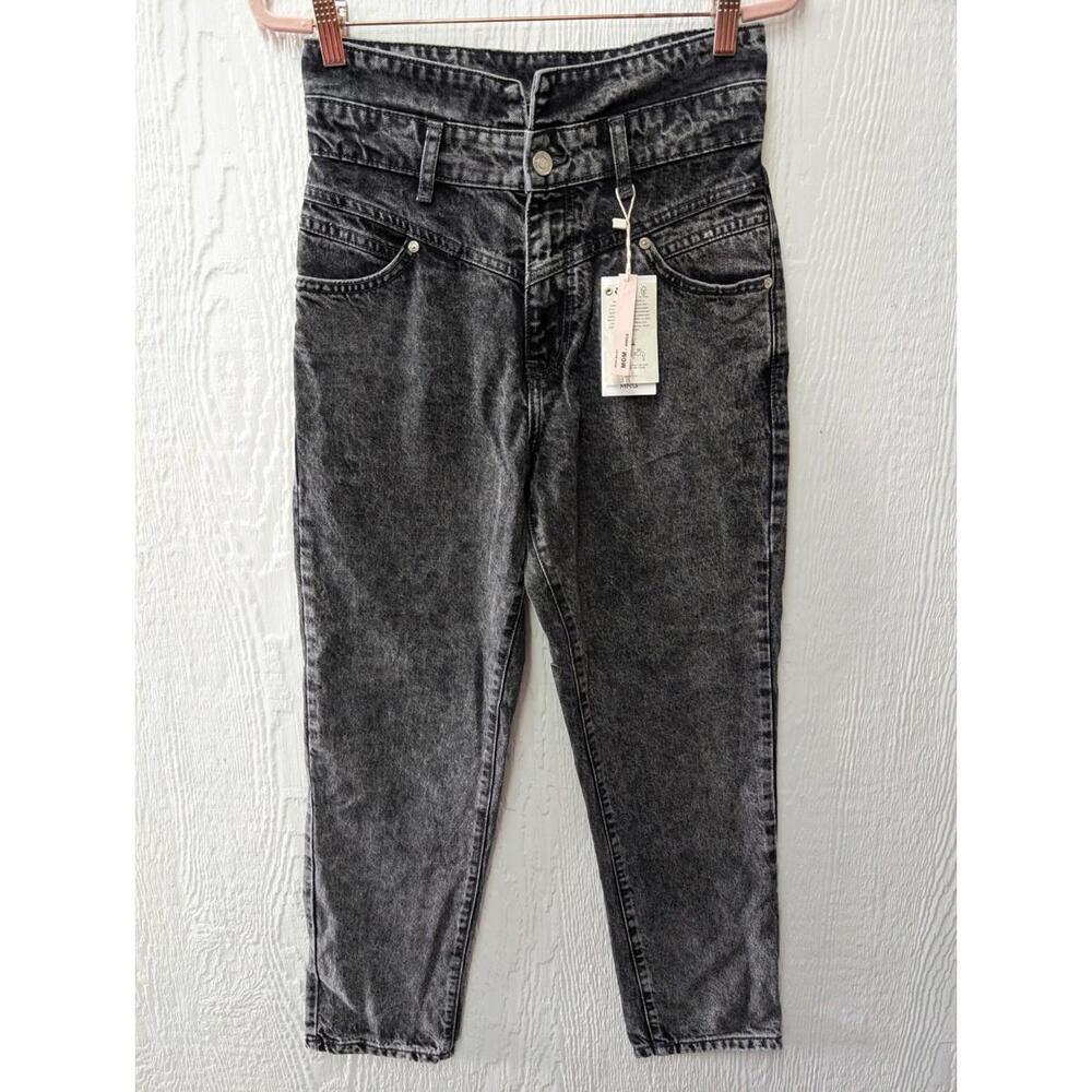 NWT Mango MNG Black High Rise Mom Ankle Jeans Women's Size US 2